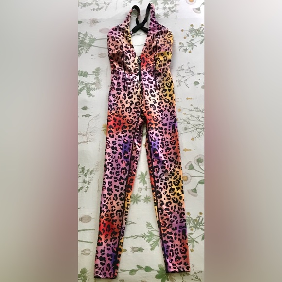 Savage X Fenty Pants - Savage X Fenty Hotline Jumpsuit in Multi Color Cheetah Print Shapewear